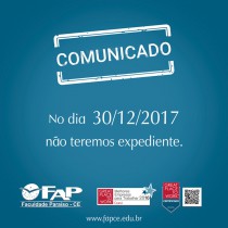 Comunicado - FAP - Feriado Letivo de Fim de Ano