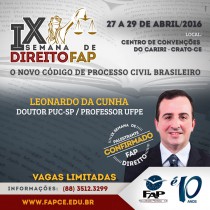 Palestrante confirmado na IX Semana de Direito FAP: Leonardo da Cunha