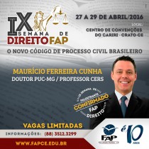 Palestrante confirmado na IX Semana de Direito FAP: Maurício Ferreira Cunha