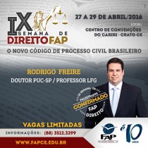 Palestrante confirmado na IX Semana de Direito FAP: Rodrigo Freire