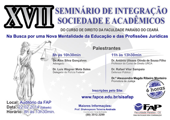 XVII Seminário de Integração Sociedade e Acadêmicos