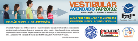 Vestibular Agendado | Processo Seletivo Graduados e Transferidos 2013.2