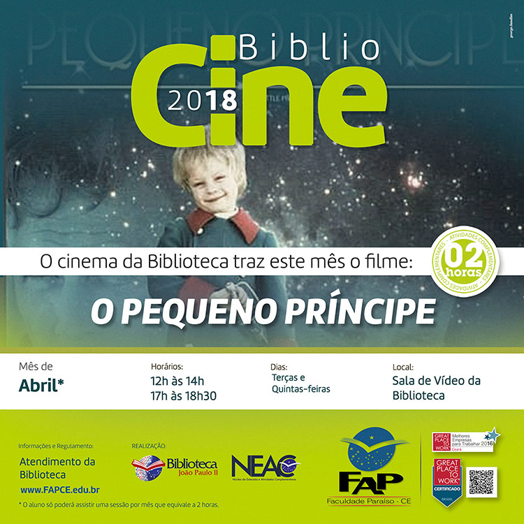 BiblioCine - Abril/2018 - Filme: O Pequeno Príncipe