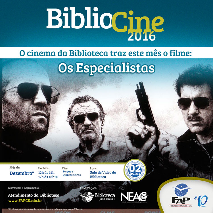 BiblioCine - Dezembro/2016 - Filme: Os Especialistas