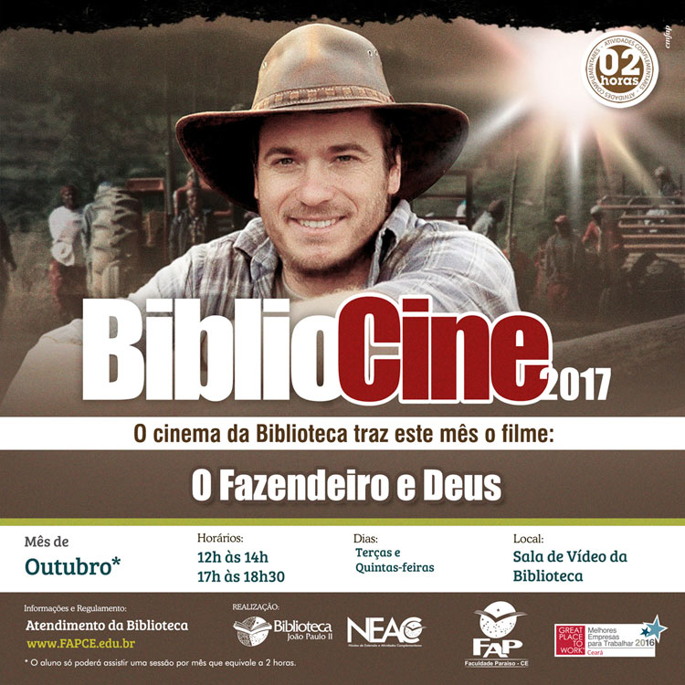 BiblioCine - Outubro/2017 - Filme: O Fazendeiro e Deus