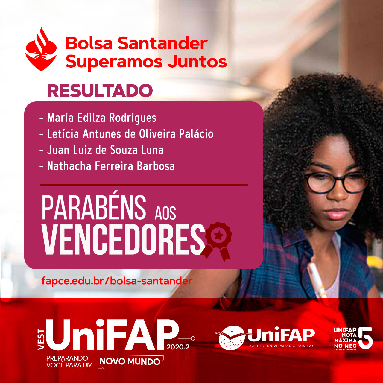 Resultado Vest UniFAP 2020.2 - Bolsa Santander Superamos Juntos