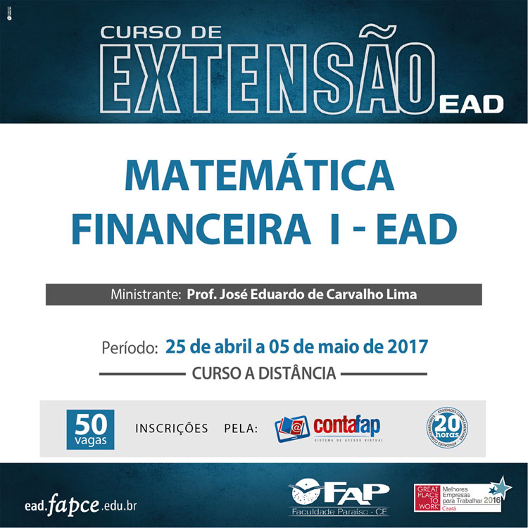 Curso de Extensão: Matemática Financeira I - EAD