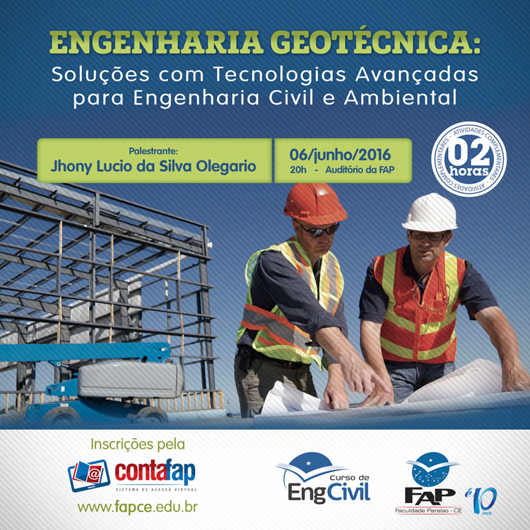Palestra: Engenharia Técnica - Soluções com Tecnologias Avançadas para Engenharia Civil e Ambiental