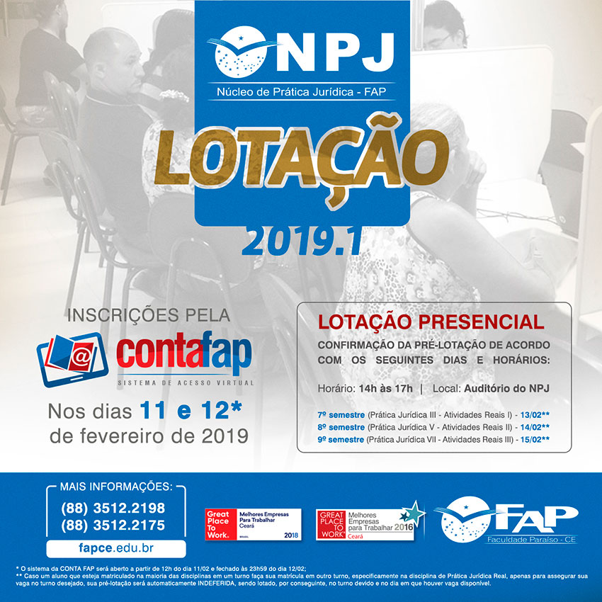 Lotação NPJ 2019.1