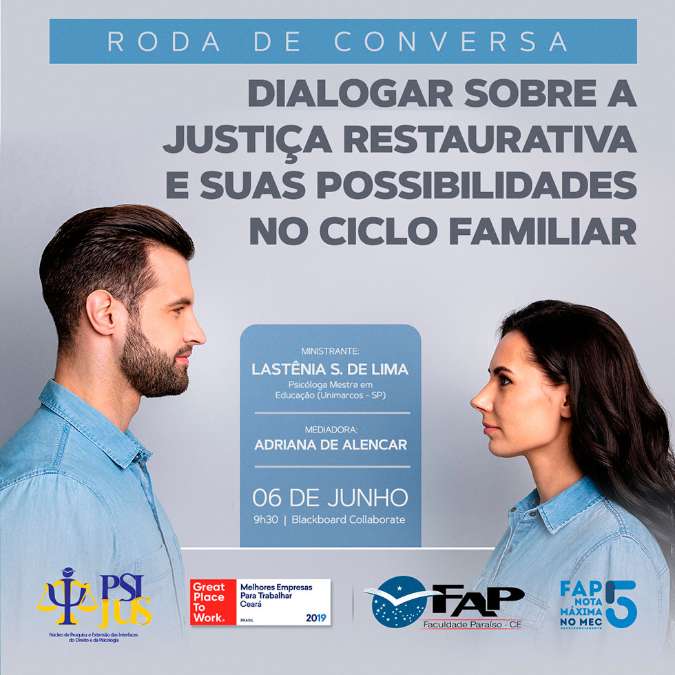 Roda de Conversa: Dialogar sobre a Justiça Restaurativa e suas possibilidades no ciclo familiar